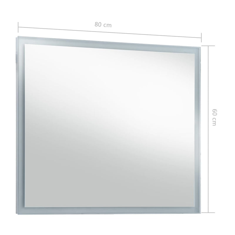 vidaXL LED-es fürdőszobai falitükör 80 x 60 cm