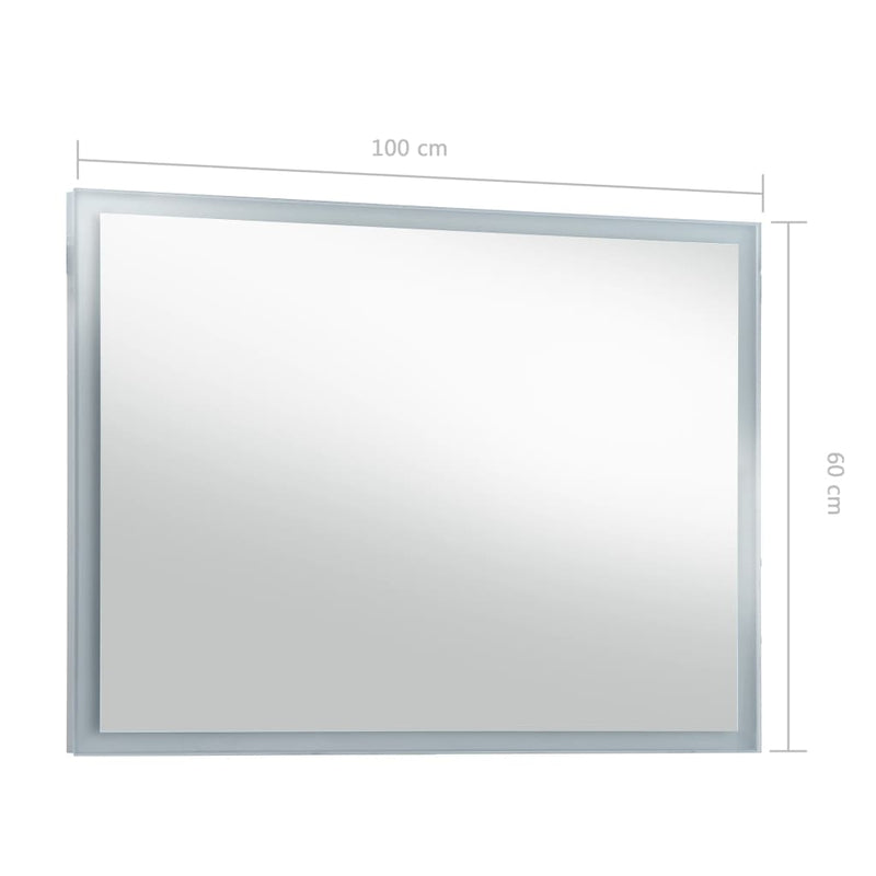 vidaXL LED-es fürdőszobai falitükör 100 x 60 cm