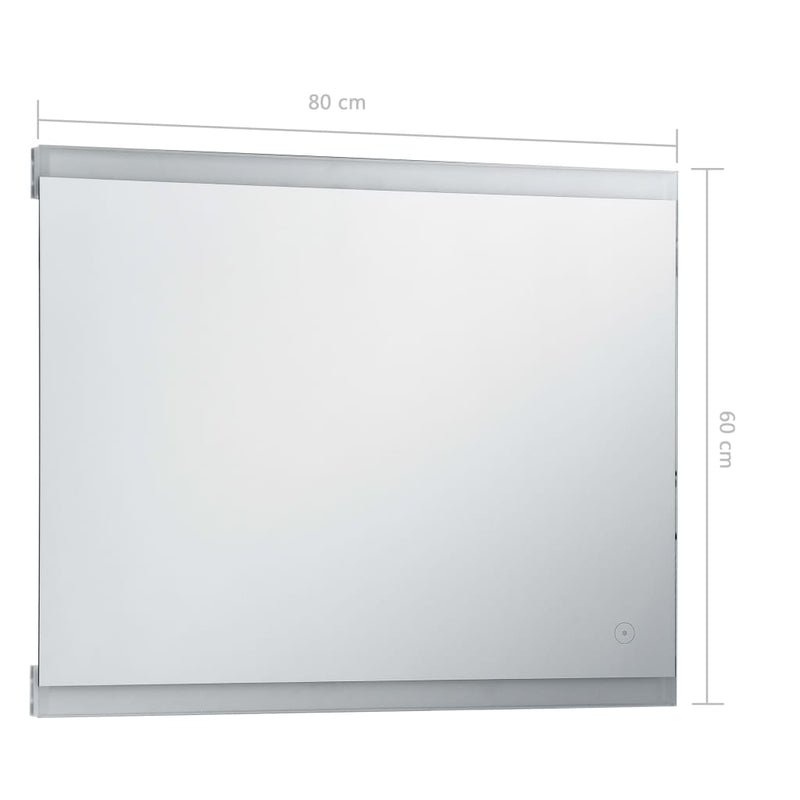 vidaXL LED-es fürdőszobai falitükör érintésérzékelővel 80 x 60 cm