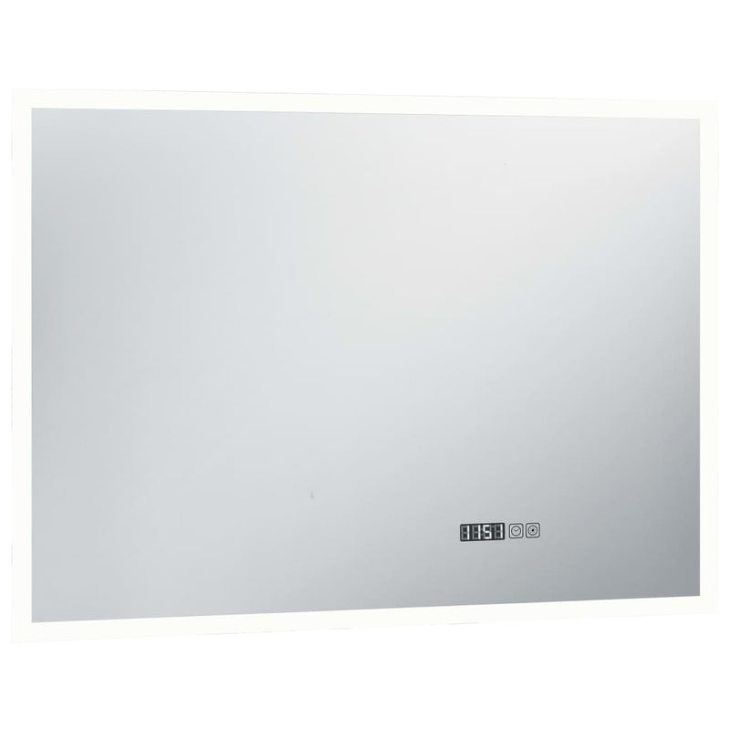 vidaXL LED-es tükör érintésérzékelővel és időkijelzővel 100 x 60 cm