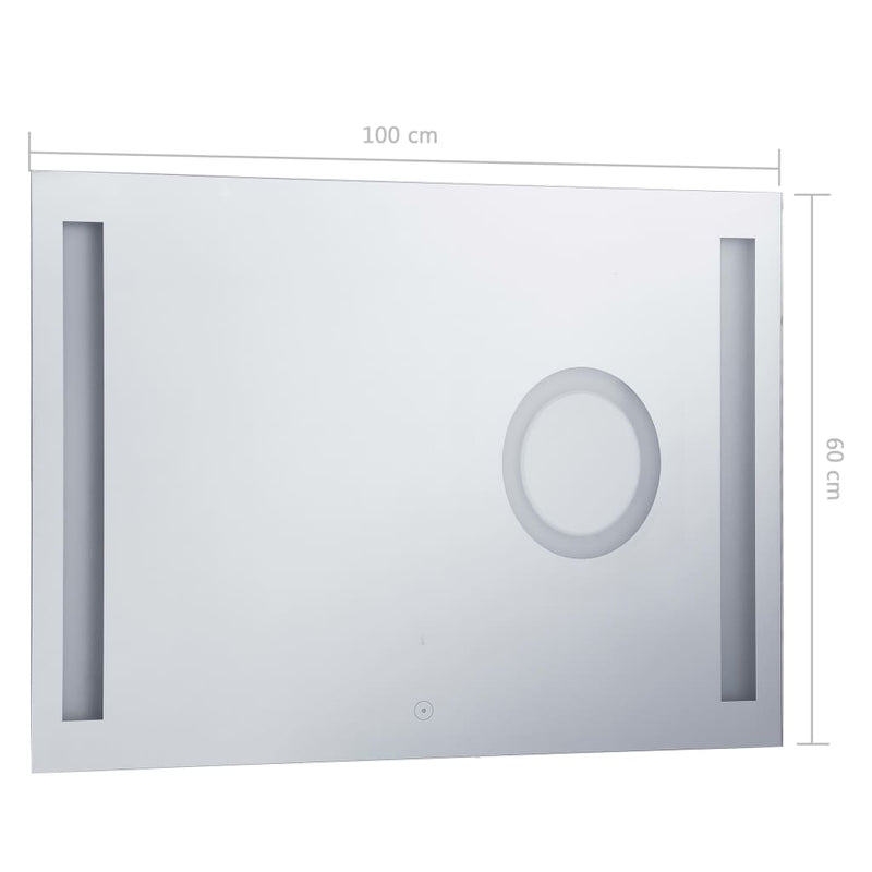 vidaXL LED-es fürdőszobai falitükör érintésérzékelővel 100 x 60 cm