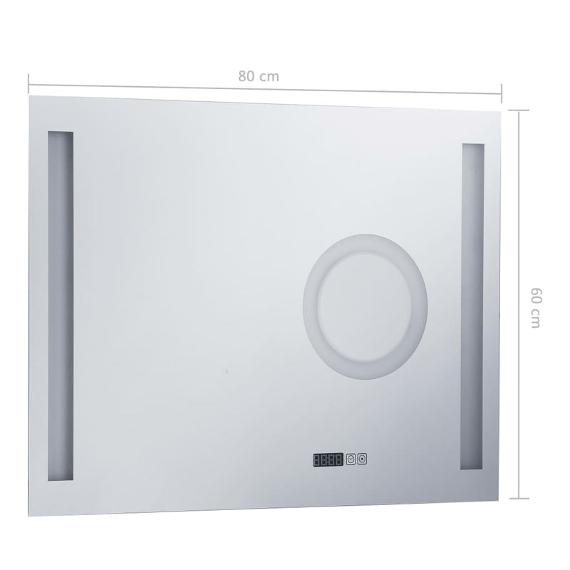 vidaXL LED-es fürdőszobai tükör érintésérzékelővel 80 x 60 cm