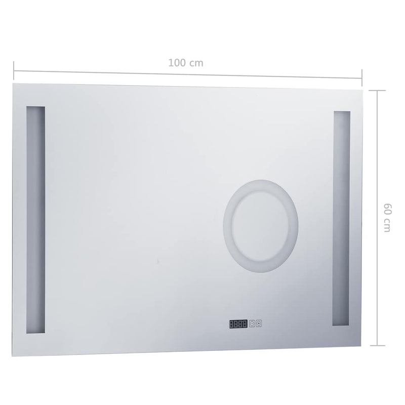 vidaXL LED-es fürdőszobai falitükör érintésérzékelővel 100 x 60 cm