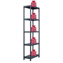 vidaXL fekete műanyag tároló polc 125 kg 60 x 30 x 180 cm