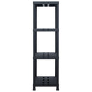 vidaXL fekete műanyag tároló polc 220 kg 90 x 40 x 138 cm