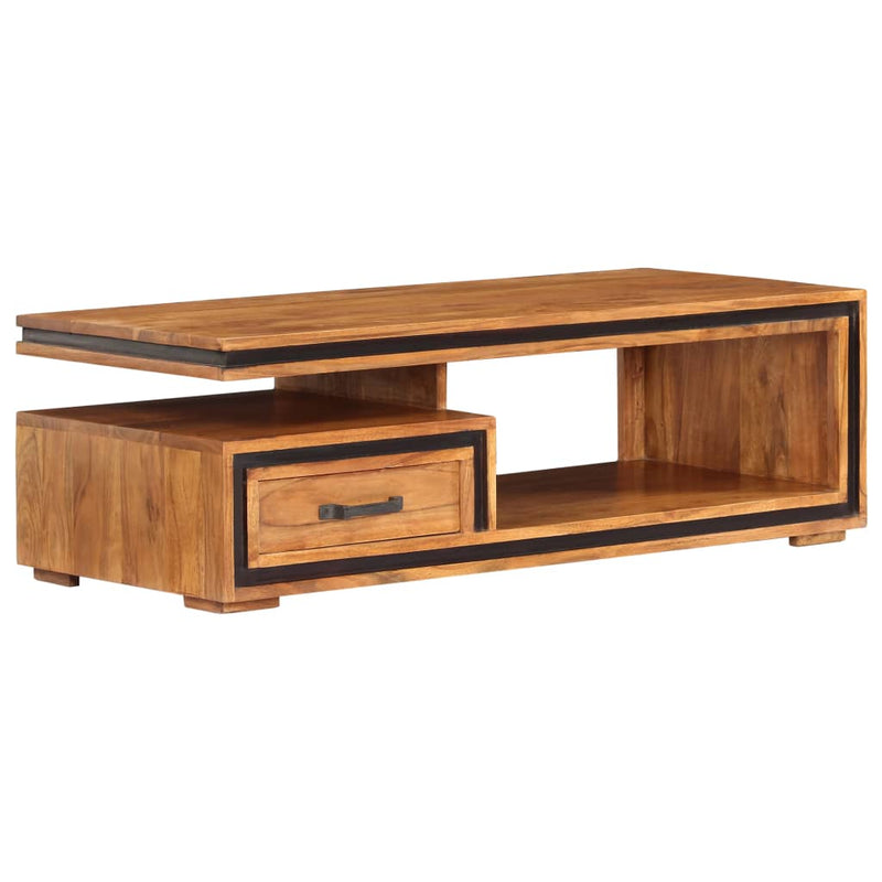 vidaXL tömör akácfa dohányzóasztal 100 x 45 x 33 cm