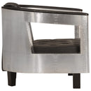 vidaXL fekete repülős stílusú valódi bőr fotel