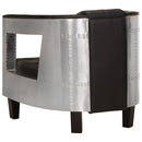 vidaXL fekete repülős stílusú valódi bőr fotel