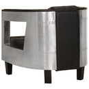 vidaXL fekete repülős stílusú valódi bőr fotel