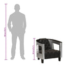 vidaXL fekete repülős stílusú valódi bőr fotel