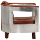 vidaXL barna repülős stílusú valódi bőr fotel