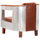 vidaXL barna repülős stílusú valódi bőr fotel