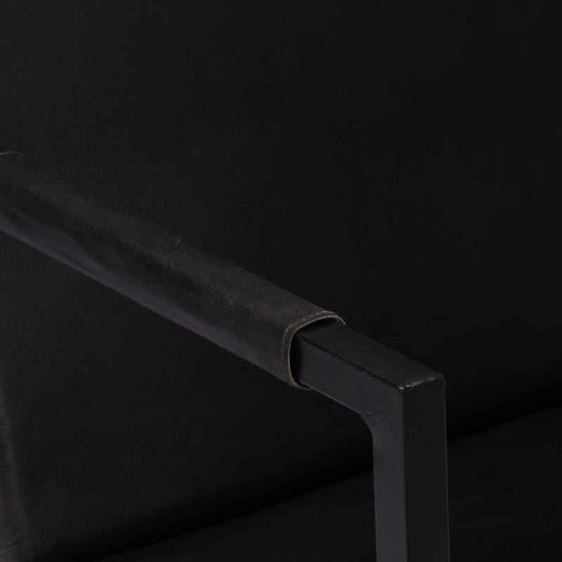 vidaXL fekete valódi bőr karosszék