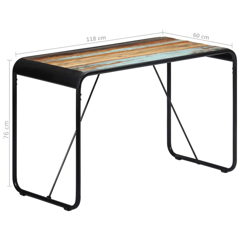 vidaXL tömör újrahasznosított fa étkezőasztal 118 x 60 x 76 cm