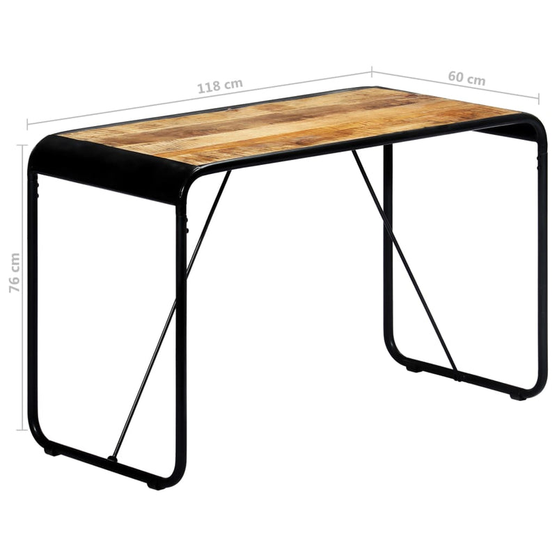 vidaXL tömör mangófa étkezőasztal 118 x 60 x 76 cm