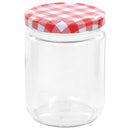 vidaXL 96 db 230 ml-es befőttesüveg piros-fehér tetővel