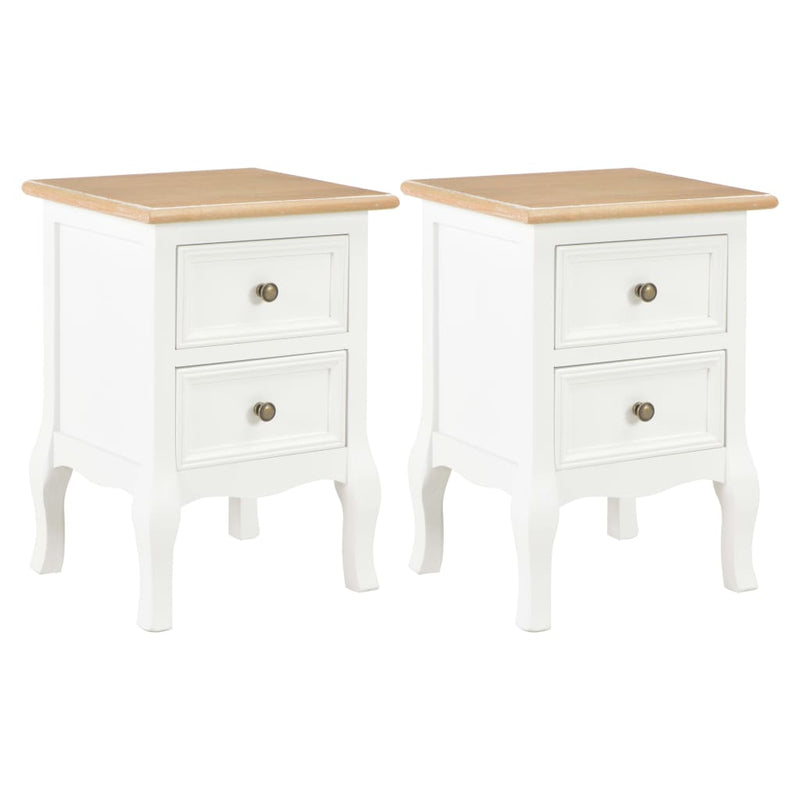 vidaXL 2 db fehér MDF éjjeliszekrény 35 x 30 x 49 cm