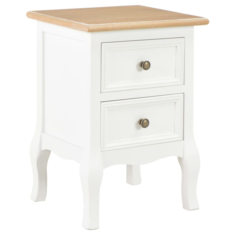 vidaXL 2 db fehér MDF éjjeliszekrény 35 x 30 x 49 cm