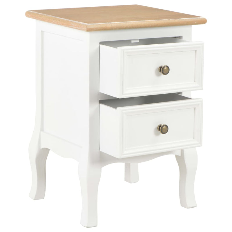 vidaXL 2 db fehér MDF éjjeliszekrény 35 x 30 x 49 cm