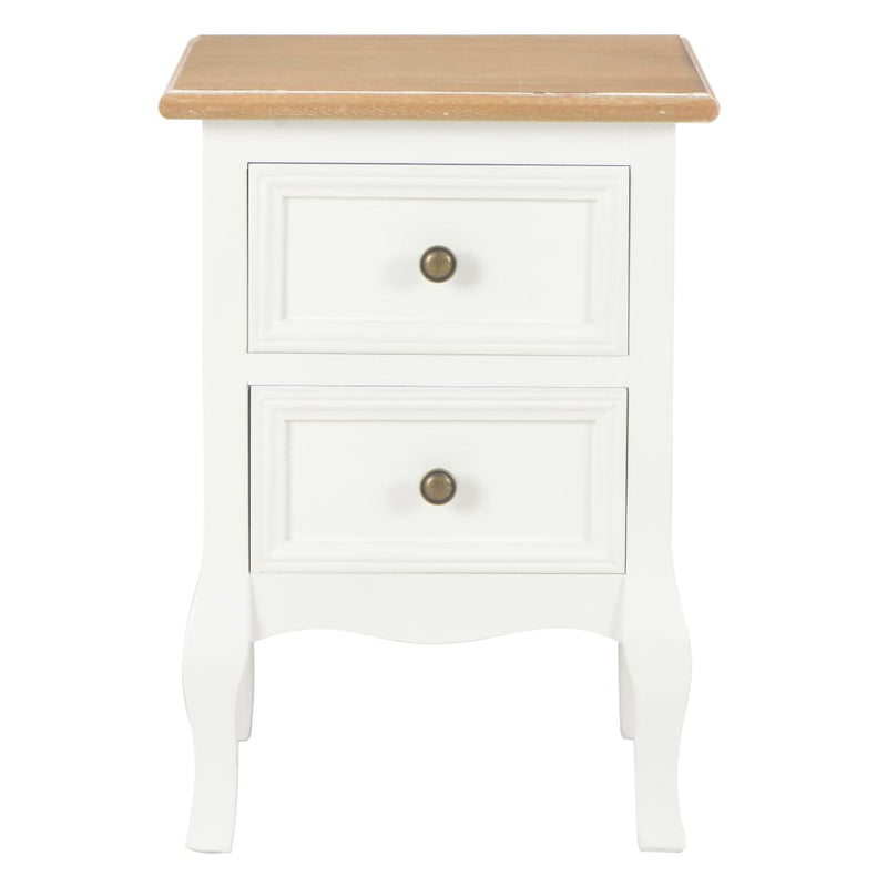 vidaXL 2 db fehér MDF éjjeliszekrény 35 x 30 x 49 cm