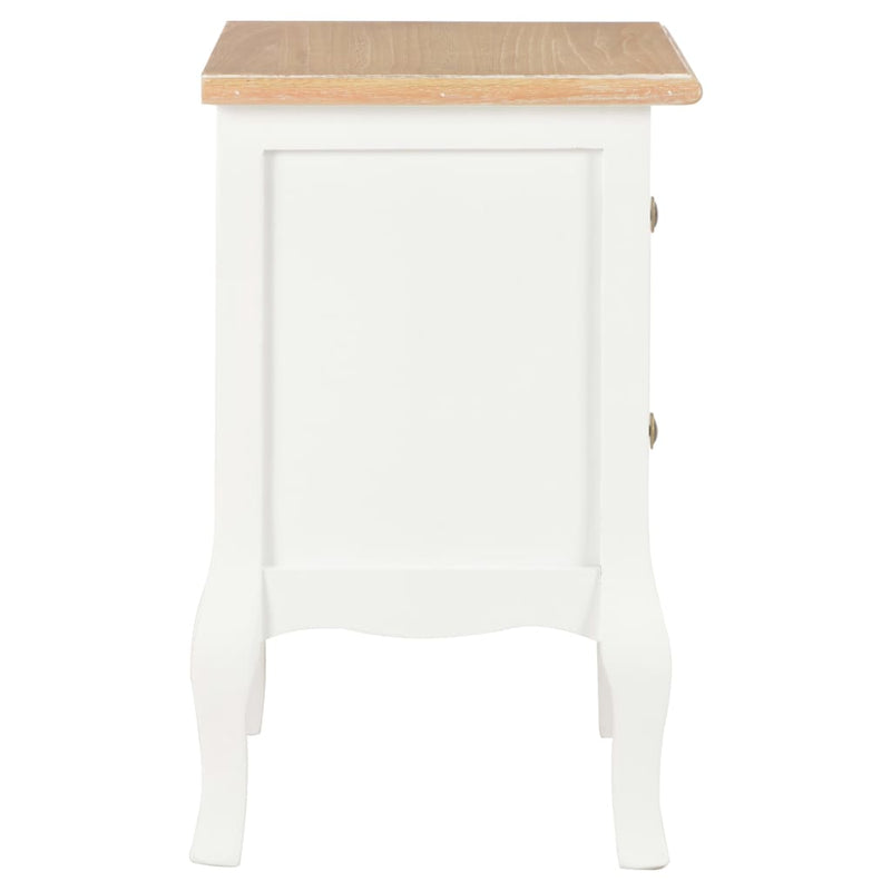 vidaXL 2 db fehér MDF éjjeliszekrény 35 x 30 x 49 cm