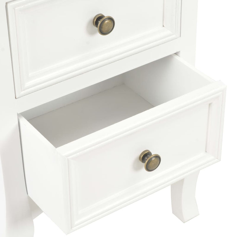 vidaXL 2 db fehér MDF éjjeliszekrény 35 x 30 x 49 cm