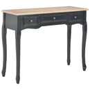 280046 vidaXL Dressing Console Table with 3 Drawers Black
