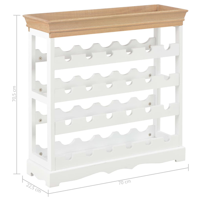 vidaXL fehér MDF borszekrény 70 x 22,5 x 70,5 cm
