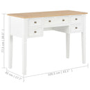 vidaXL fehér fa íróasztal 109,5 x 45 x 77,5 cm