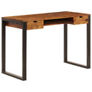 vidaXL tömör akácfából és acél asztal 110 x 55 x 78 cm
