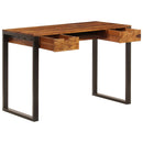 vidaXL tömör akácfából és acél asztal 110 x 55 x 78 cm