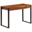 vidaXL tömör akácfából és acél asztal 110 x 55 x 78 cm