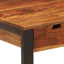 vidaXL tömör akácfából és acél asztal 110 x 55 x 78 cm