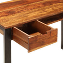 vidaXL tömör akácfából és acél asztal 110 x 55 x 78 cm