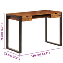vidaXL tömör akácfából és acél asztal 110 x 55 x 78 cm