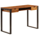 vidaXL tömör akácfából és acél asztal 110 x 55 x 78 cm
