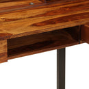 vidaXL tömör akácfából és acél asztal 110 x 50 x 94 cm