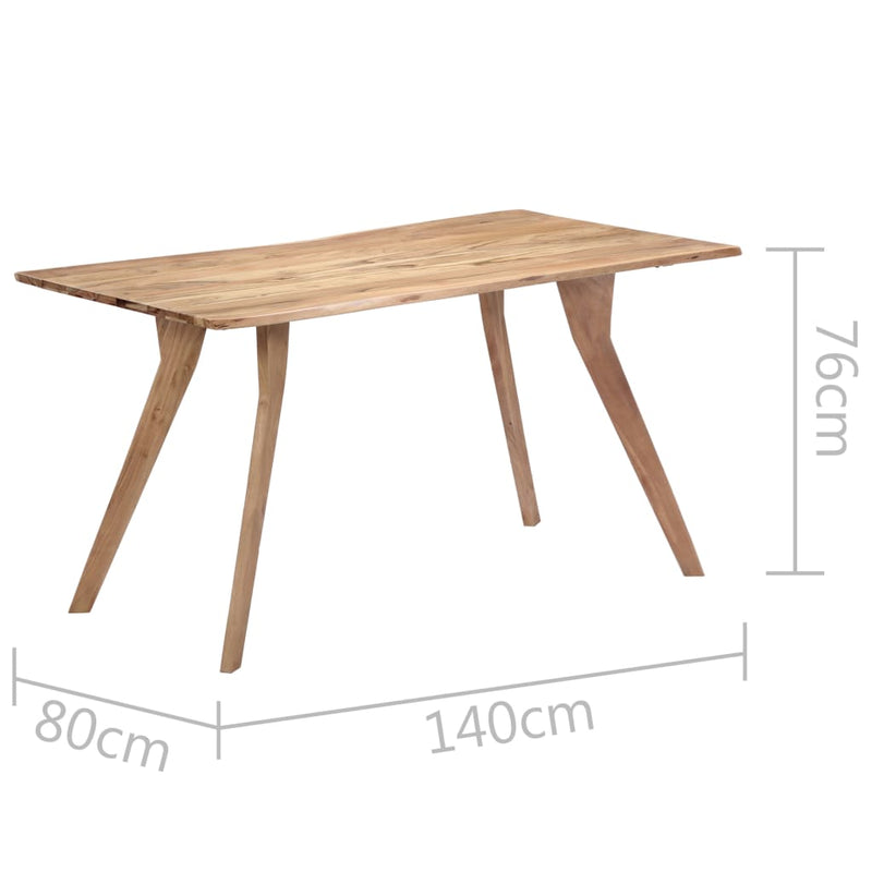vidaXL tömör akácfa étkezőasztal 140 x 80 x 76 cm