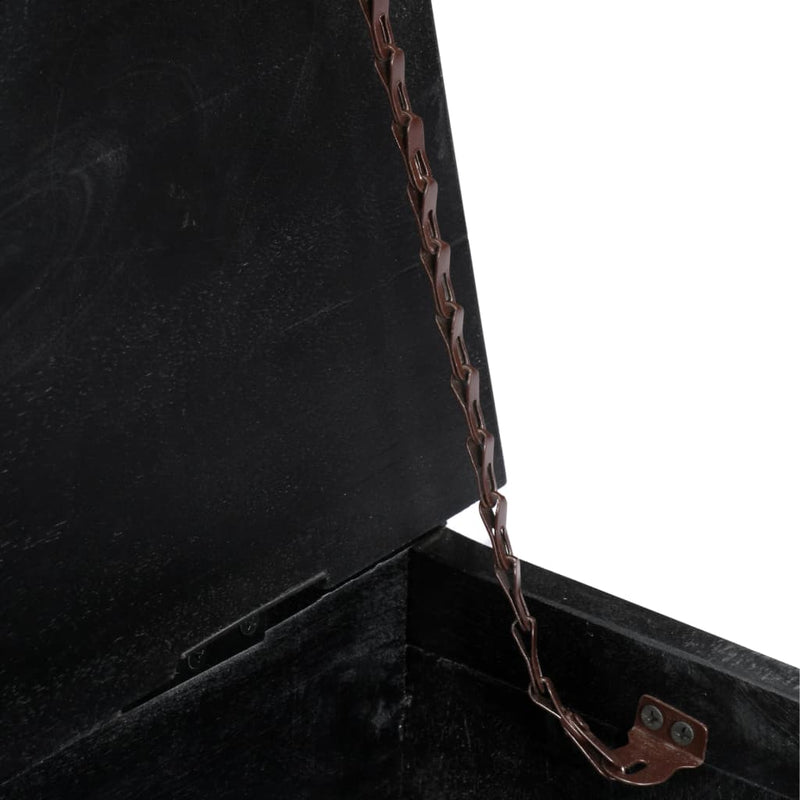 vidaXL fekete tömör mangófa dohányzóasztal 65 x 65 x 30 cm