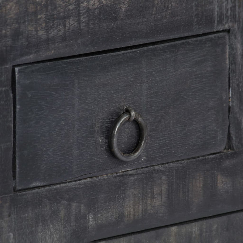 vidaXL fekete tömör mangófa dohányzóasztal 65 x 65 x 30 cm