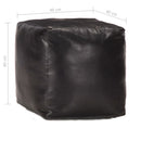 vidaXL fekete valódi kecskebőr puff 40 x 40 x 40 cm