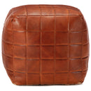 vidaXL sárgásbarna valódi kecskebőr puff 40 x 40 x 40 cm