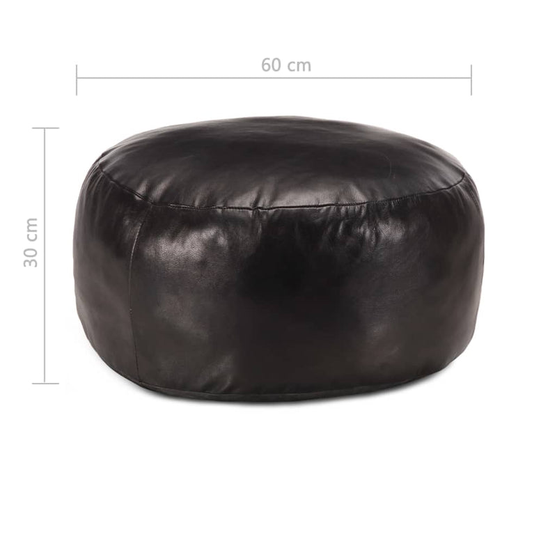 vidaXL fekete valódi kecskebőr puff 60 x 30 cm