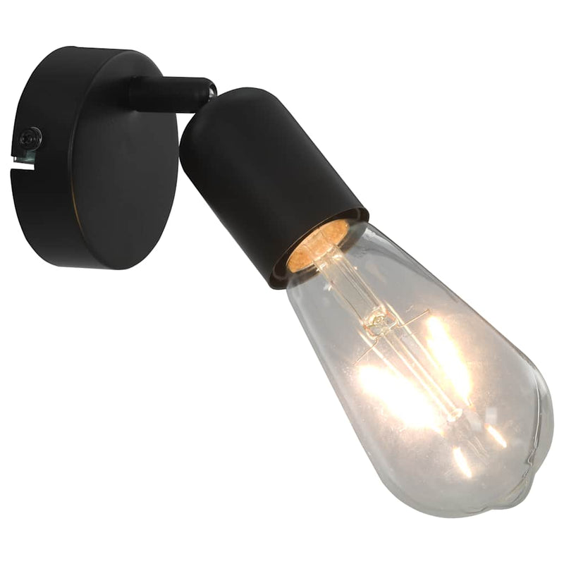 vidaXL 2 db fekete spotlámpa izzókkal 2 W E27