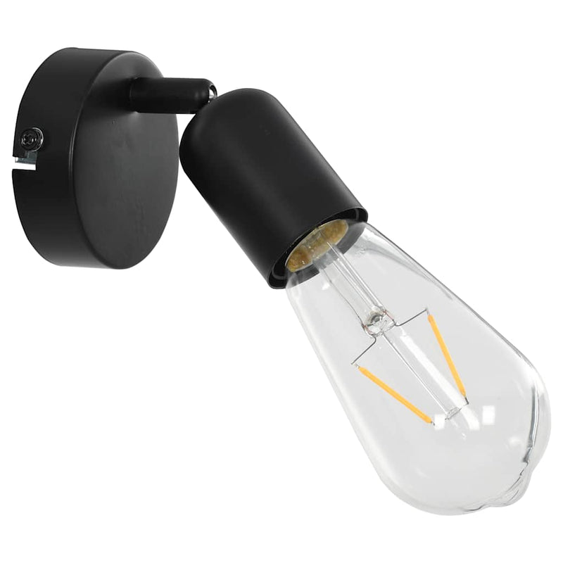 vidaXL 2 db fekete spotlámpa izzókkal 2 W E27