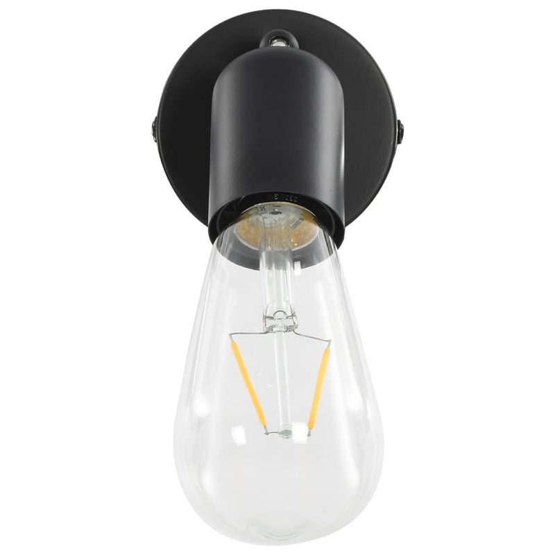 vidaXL 2 db fekete spotlámpa izzókkal 2 W E27