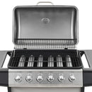 vidaXL ezüst rozsdamentes acél gáz grillező 6 főzőzónával