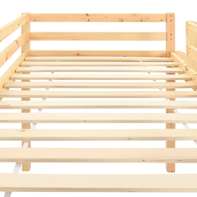vidaXL fenyőfa gyermek galériaágy-keret csúszdával/létrával 97x208 cm
