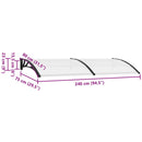 vidaXL fekete és átlátszó polikarbonát ajtóelőtető 240 x 75 cm