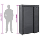 vidaXL szürke összecsukható szövet ruhásszekrény 110 x 45 x 175 cm